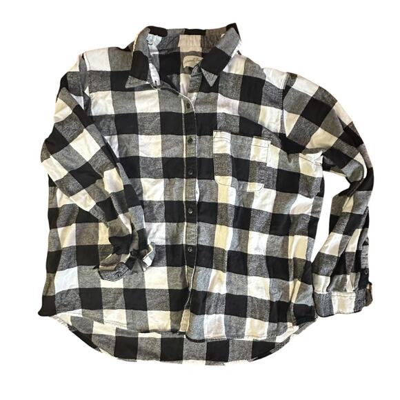 Universal Thread Womens Mens Black and White Plaid Button Up Size XXL - Picture 1 of 5